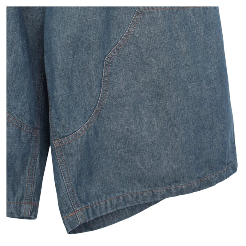 KOZABURO | Wide Leg Knee Patch Shorts Ice Blue