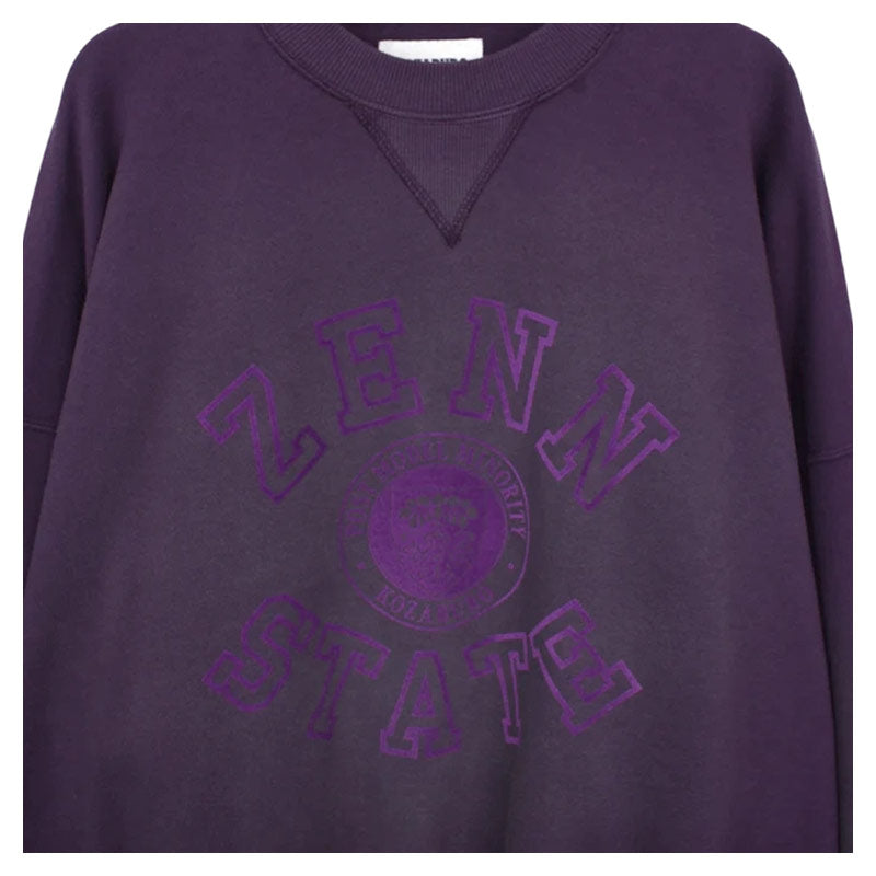KOZABURO | Zenn State Print Faded Sweatshirt Purple