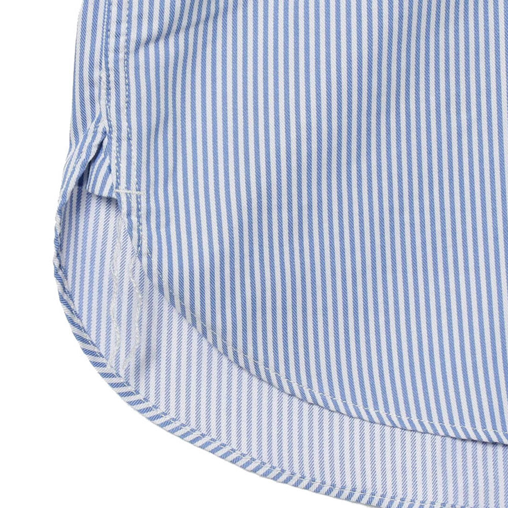BEAMS PLUS | Work Short Sleeve Tee Stripe Coolmax® Blue