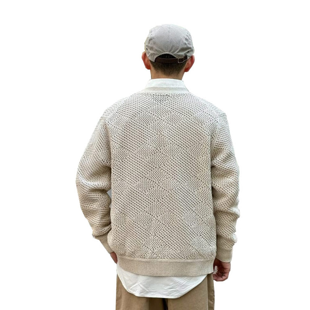 BEAMS PLUS | Cardigan Argyle Mesh Cardigans Beige