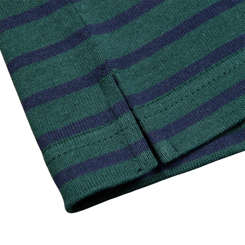 AND WANDER | Stripe Pocket Long Sleeve Tee Green