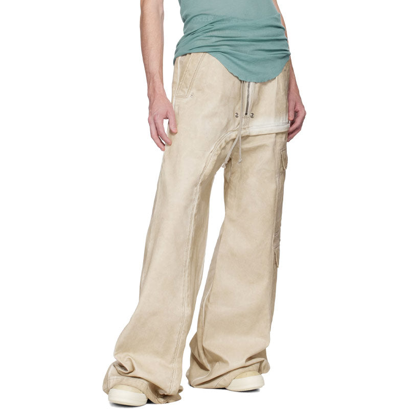 RICK OWENS DRKSHDW x Imbalanced Double Cargo Jumbo Belas Parchment