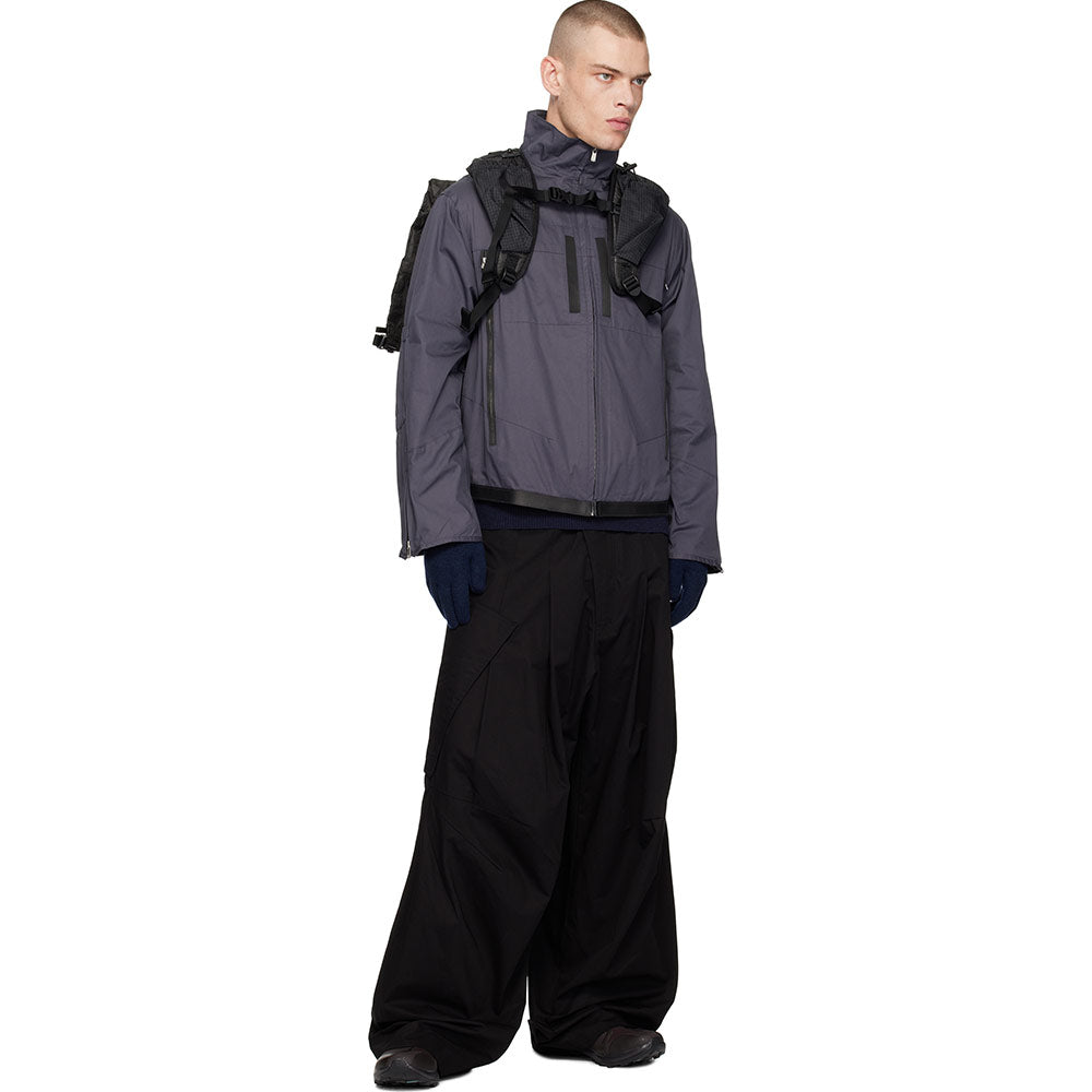 Wide Belted Draped Pocket Trousers Black