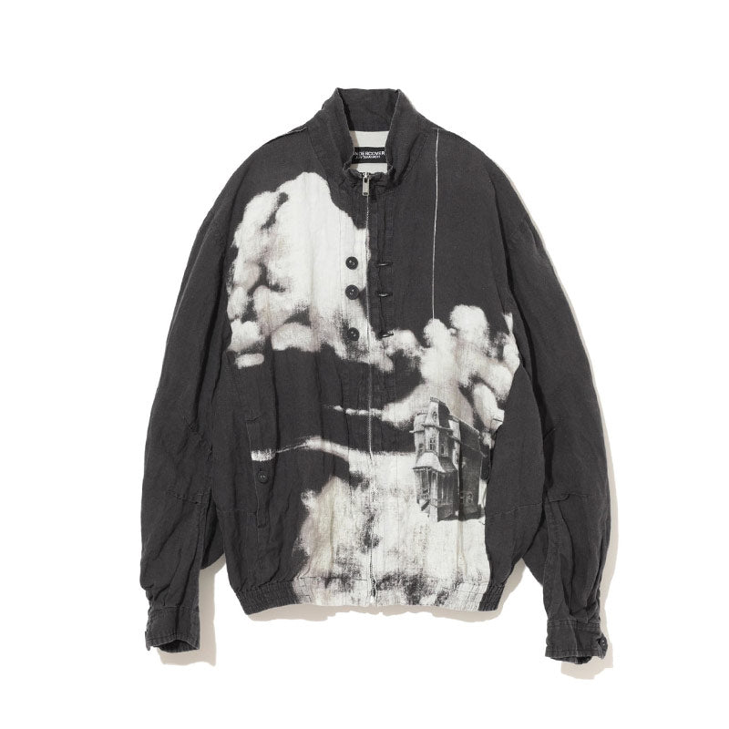 Linen Total Pattern Jacket Black Base