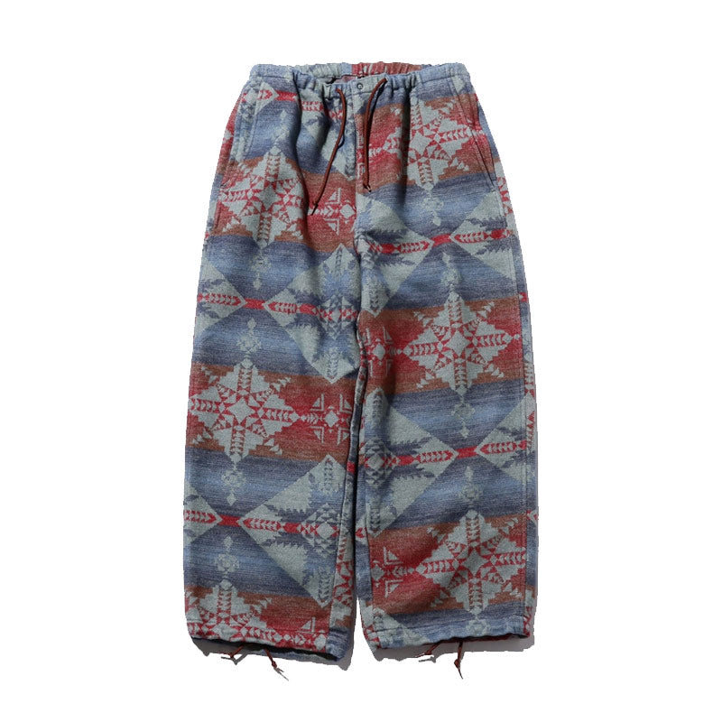 BEAMS PLUS | Mil Easy Pants Cotton Blanket Jacquard Shaggy Turquoise