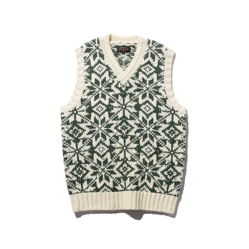 BEAMS PLUS | Snow Pattern Vest 3G Green