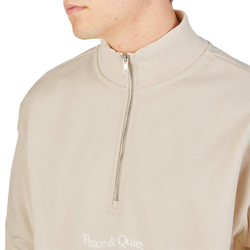 MUSEUM OF PEACE & QUIET Wordmark Quarter Zip Sand