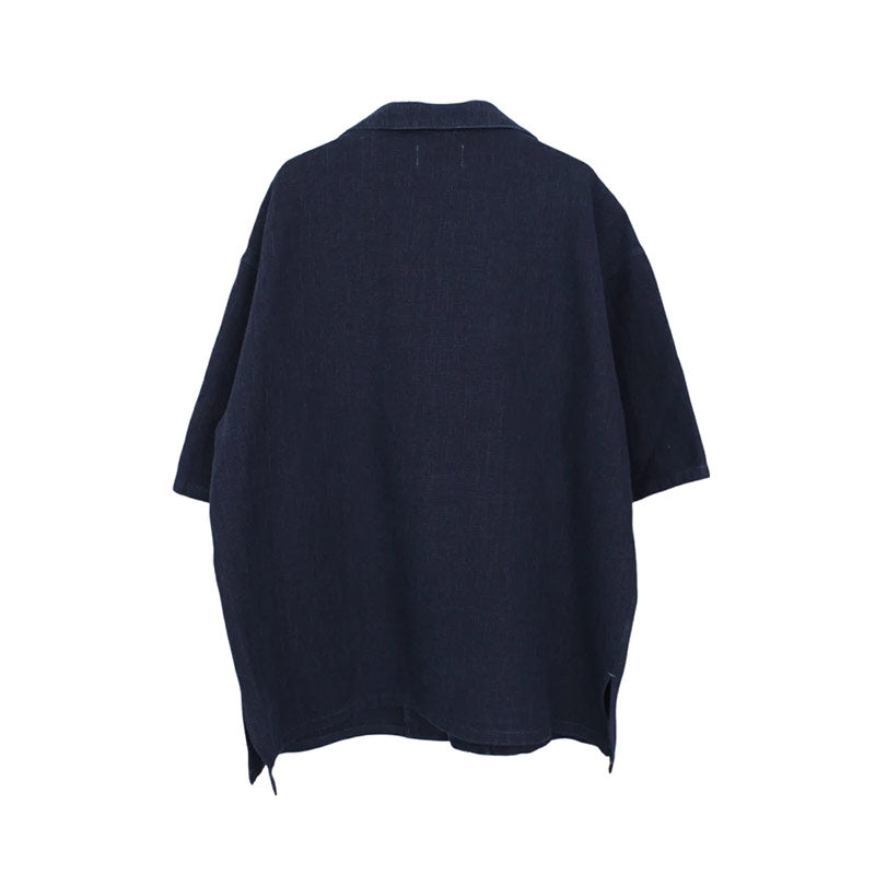 KOZABURO | Short Sleeve Over Size Camp Collar Shirt Indigo