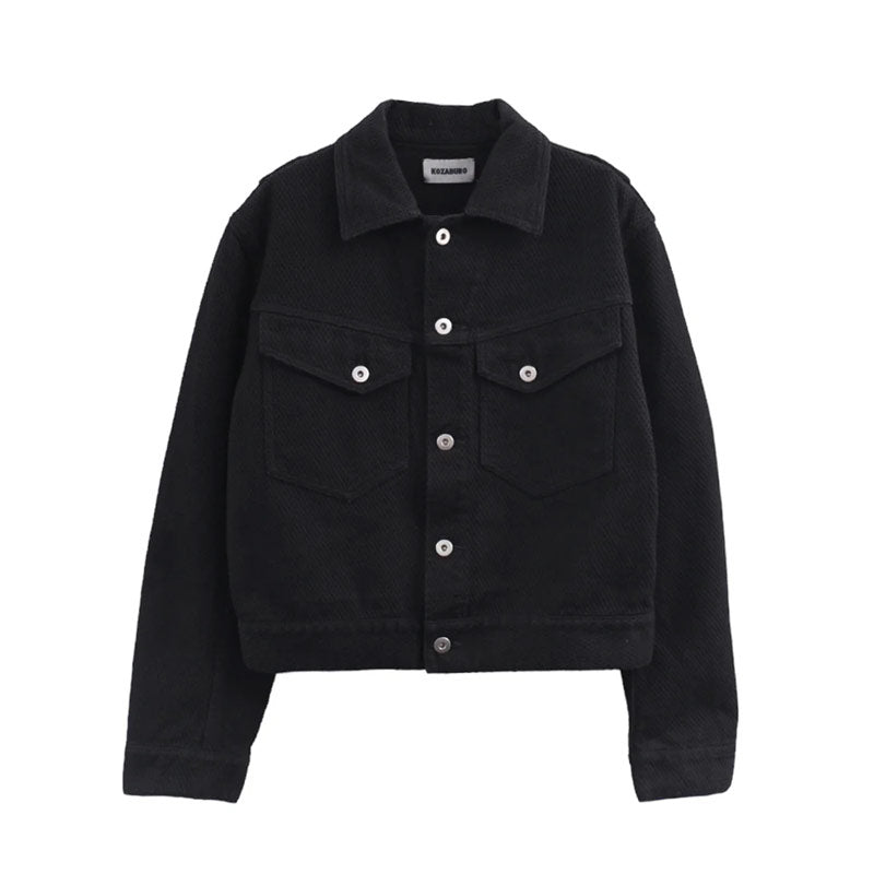 KOZABURO | Cropped Jean Jacket Black