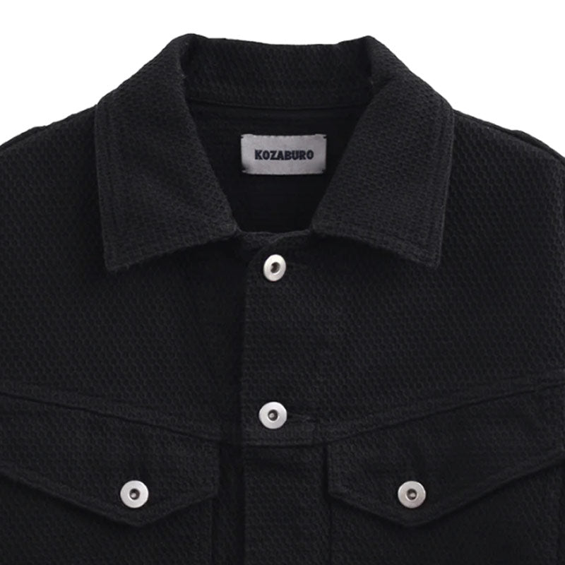 KOZABURO | Cropped Jean Jacket Black