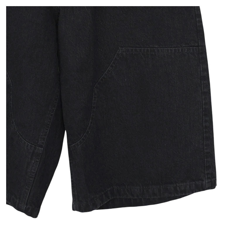 KOZABURO | Wide Leg Knee Patch Shorts Black