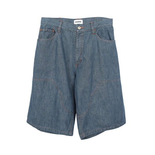KOZABURO | Wide Leg Knee Patch Shorts Ice Blue