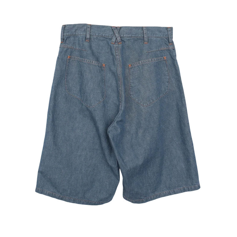KOZABURO | Wide Leg Knee Patch Shorts Ice Blue