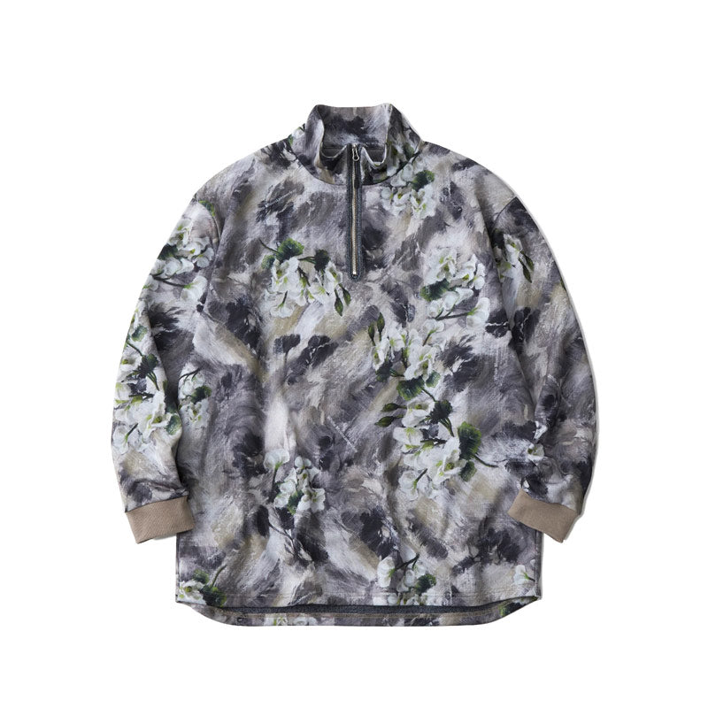 White Mountaineering Floral Half Zip Pullover Beige