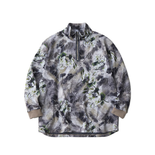 White Mountaineering Floral Half Zip Pullover Beige