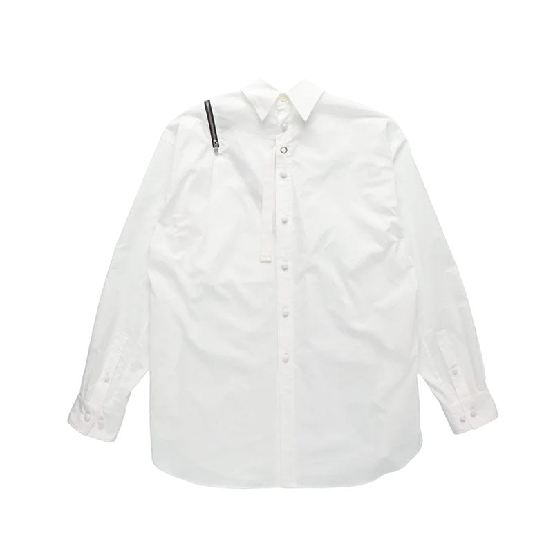 The Soloist Reverse Double Zip Regular Collar Shirt White