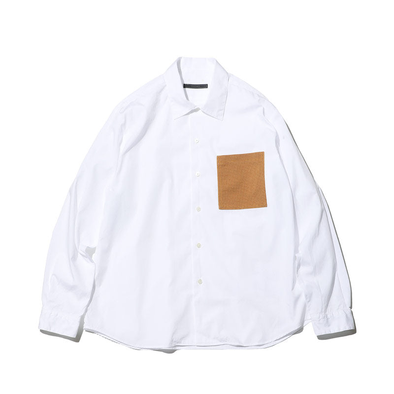SOPHNET. Kvadrat Pocket Regular Collar Big Shirt White