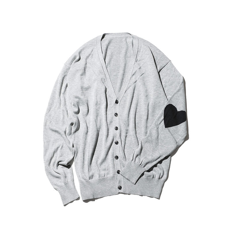SOPHNET. Heart Knit Cardigan Gray