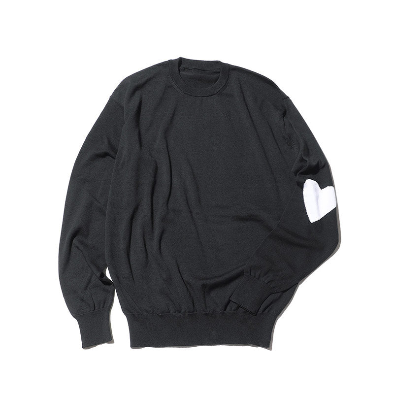SOPHNET. Heart Crewneck Knit Black
