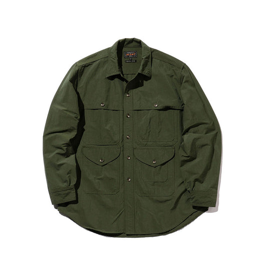 BEAMS PLUS | Stretch Nylon Ripstop Adventure Shirt Olive