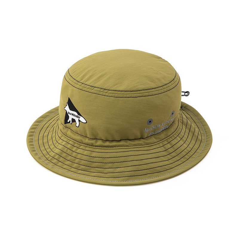 And Wander | And Wander x Maison Kitsune Nylon Hat Green