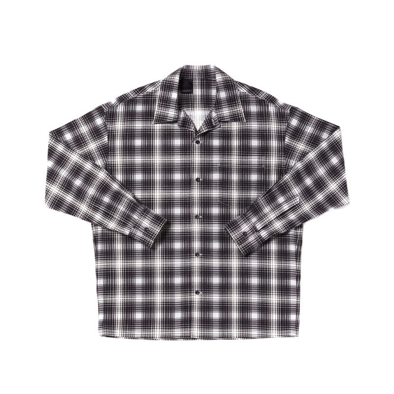 N.HOOLYWOOD COMPILE Open Collar Shirt Black Check