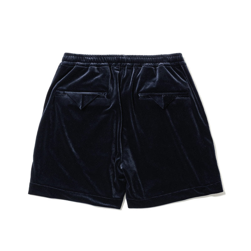 Sasquatchfabrix. Lace Tape Velour Shorts Navy