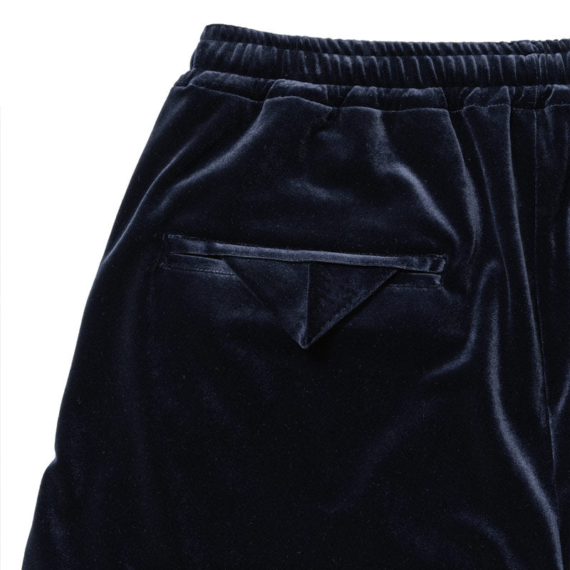 Sasquatchfabrix. Lace Tape Velour Shorts Navy