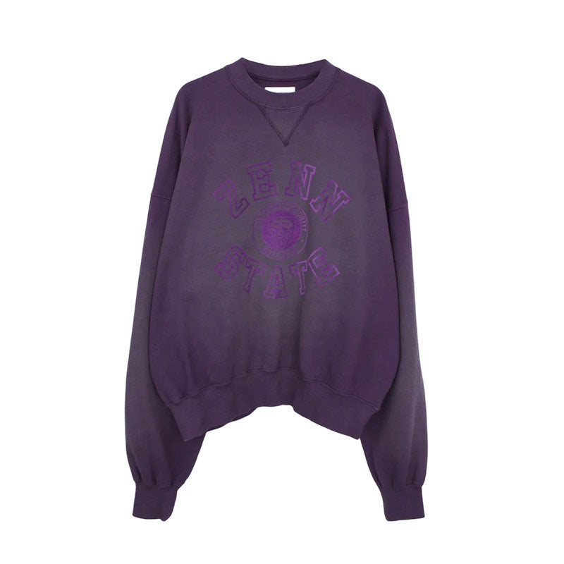 KOZABURO | Zenn State Print Faded Sweatshirt Purple