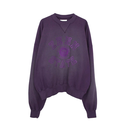 KOZABURO | Zenn State Print Faded Sweatshirt Purple