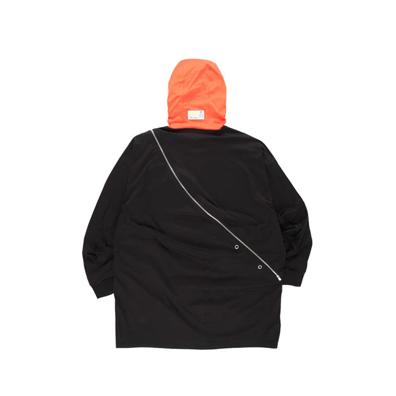 The Soloist Double Zip Balloon Shaped Balaclava Neck Shirt Black / Orange