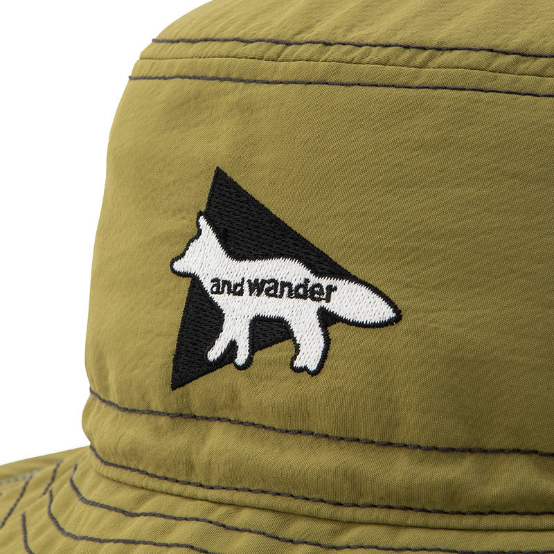 And Wander | And Wander x Maison Kitsune Nylon Hat Green