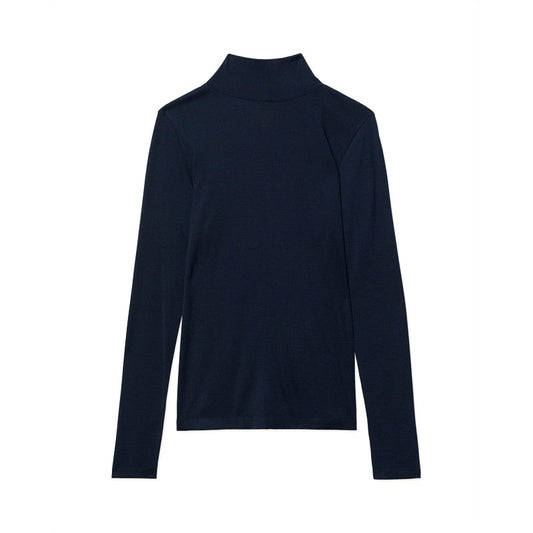 HIKERKIND | Women's Ribbed Merino Turtleneck 01 Woad