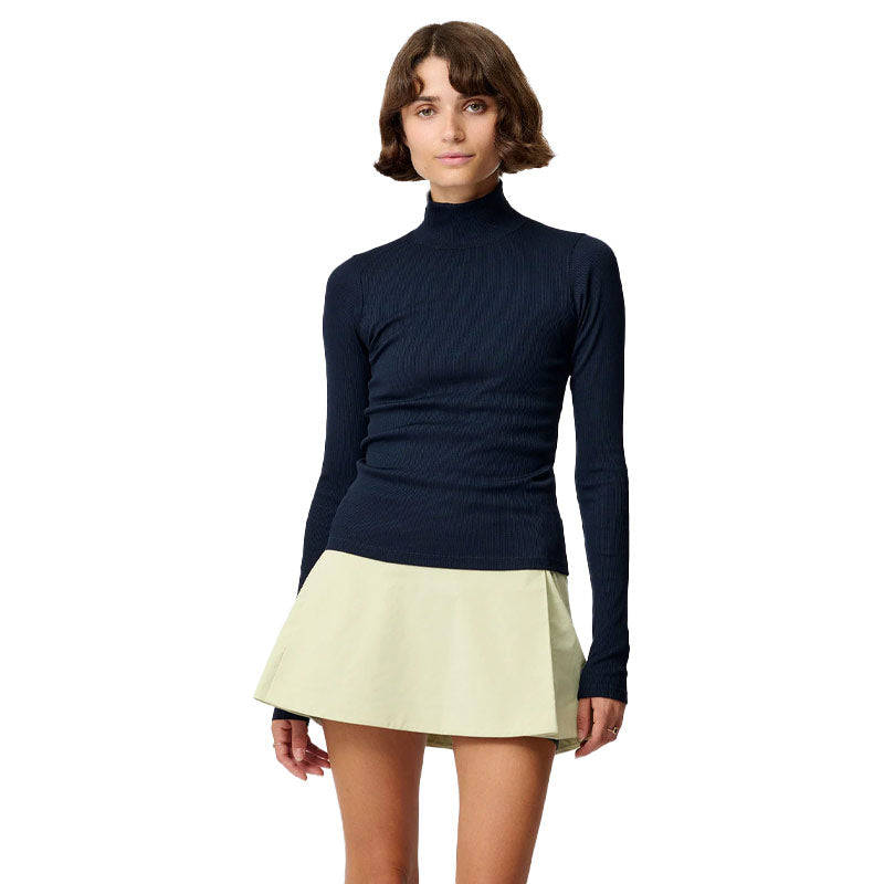 HIKERKIND | Women's Ribbed Merino Turtleneck 01 Woad