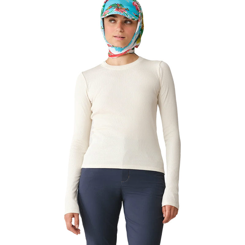 HIKERKIND | Women's Ribbed Merino Long Sleeve T-Shirt 01 Betula