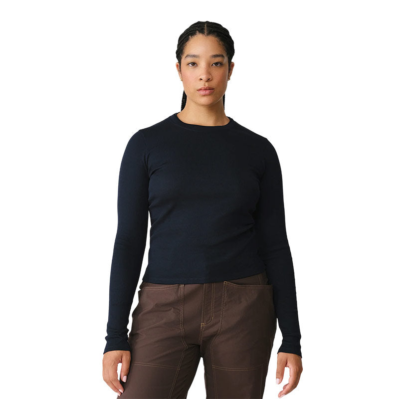 HIKERKIND | Women's Ribbed Merino Long Sleeve T-Shirt 01 Woad
