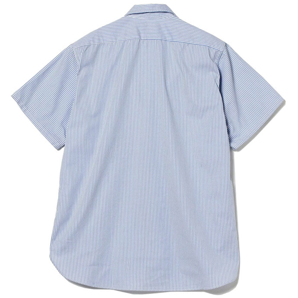 BEAMS PLUS | Work Short Sleeve Tee Stripe Coolmax® Blue