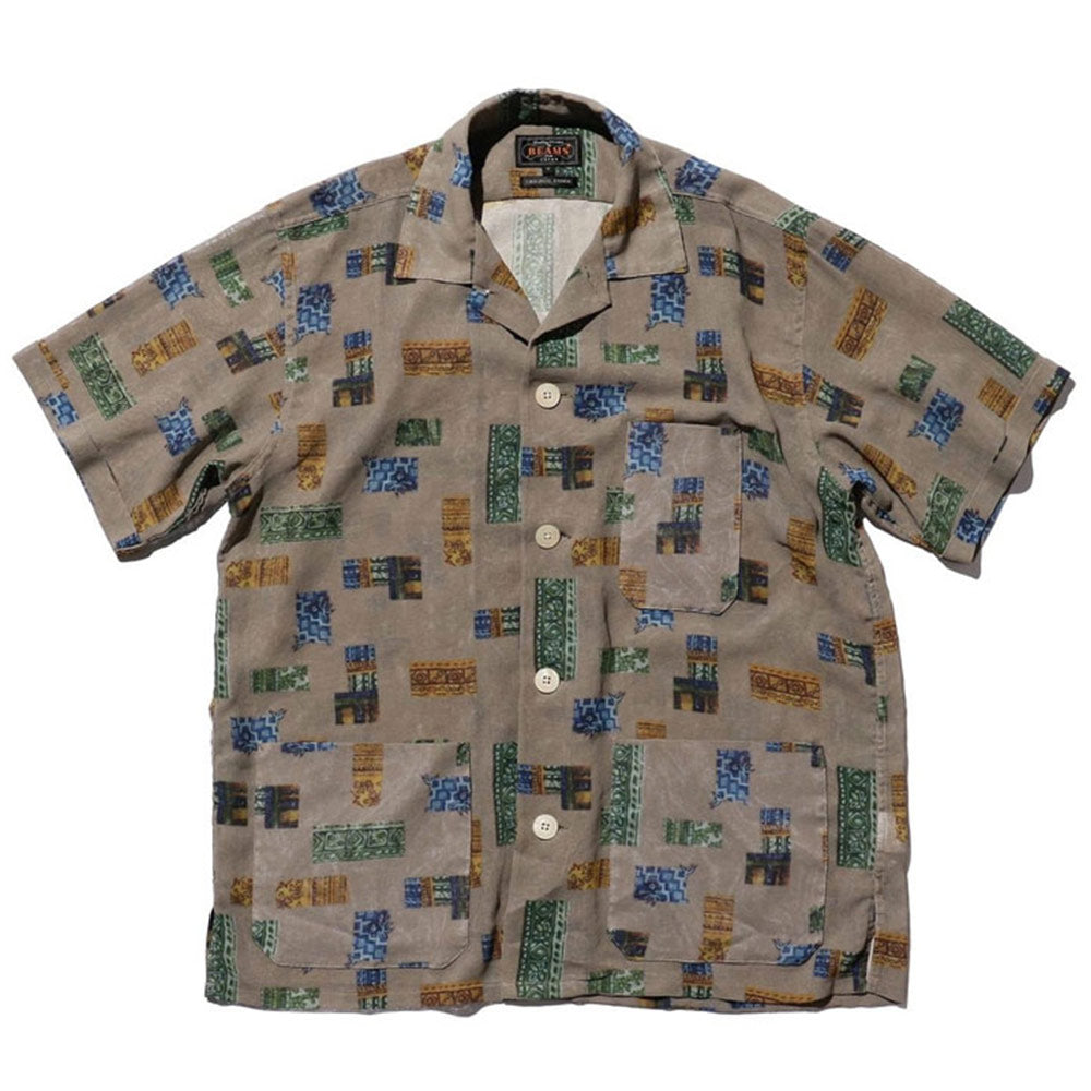 BEAMS PLUS | Beach Shirt Jacket PE Mesh Print Beige