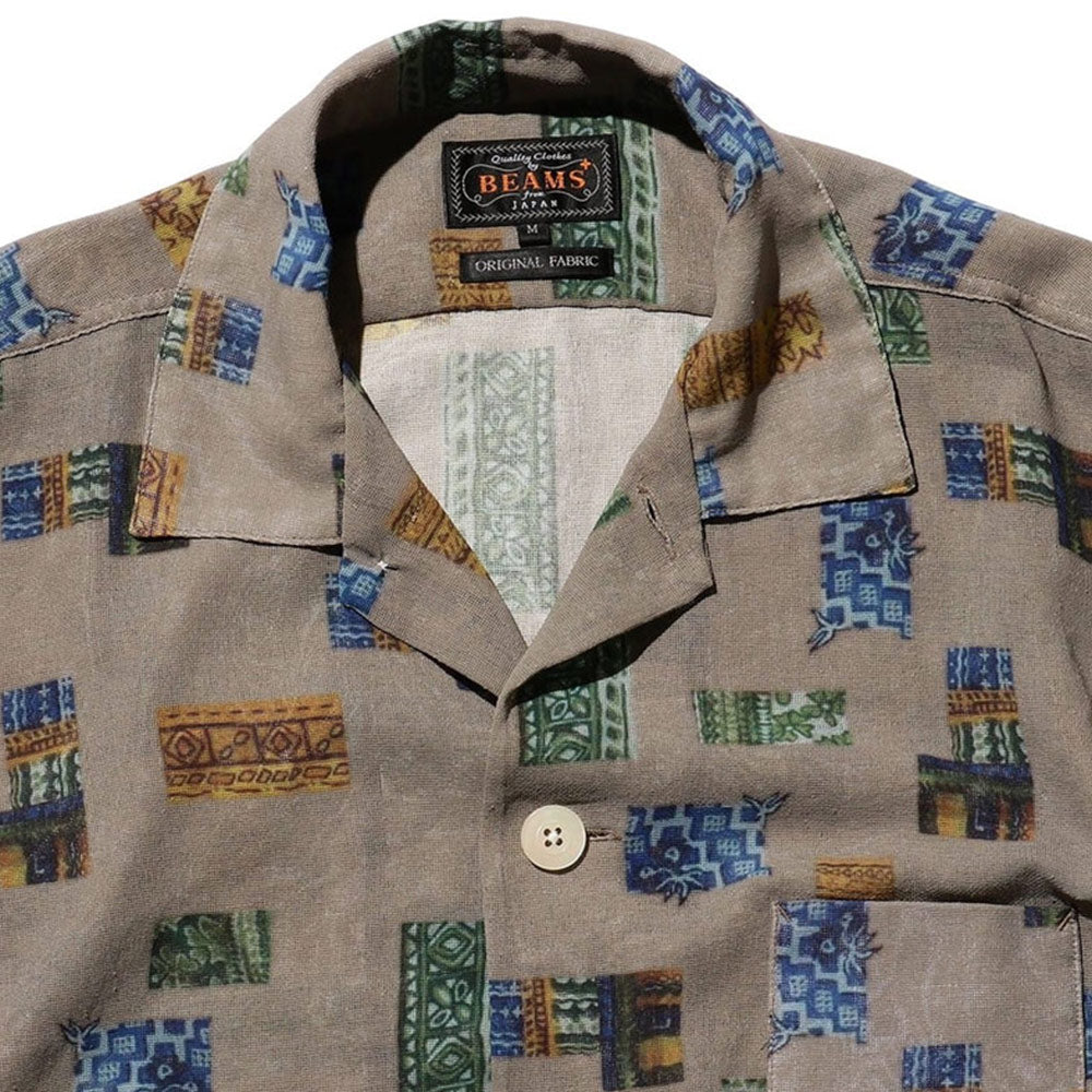 BEAMS PLUS | Beach Shirt Jacket PE Mesh Print Beige
