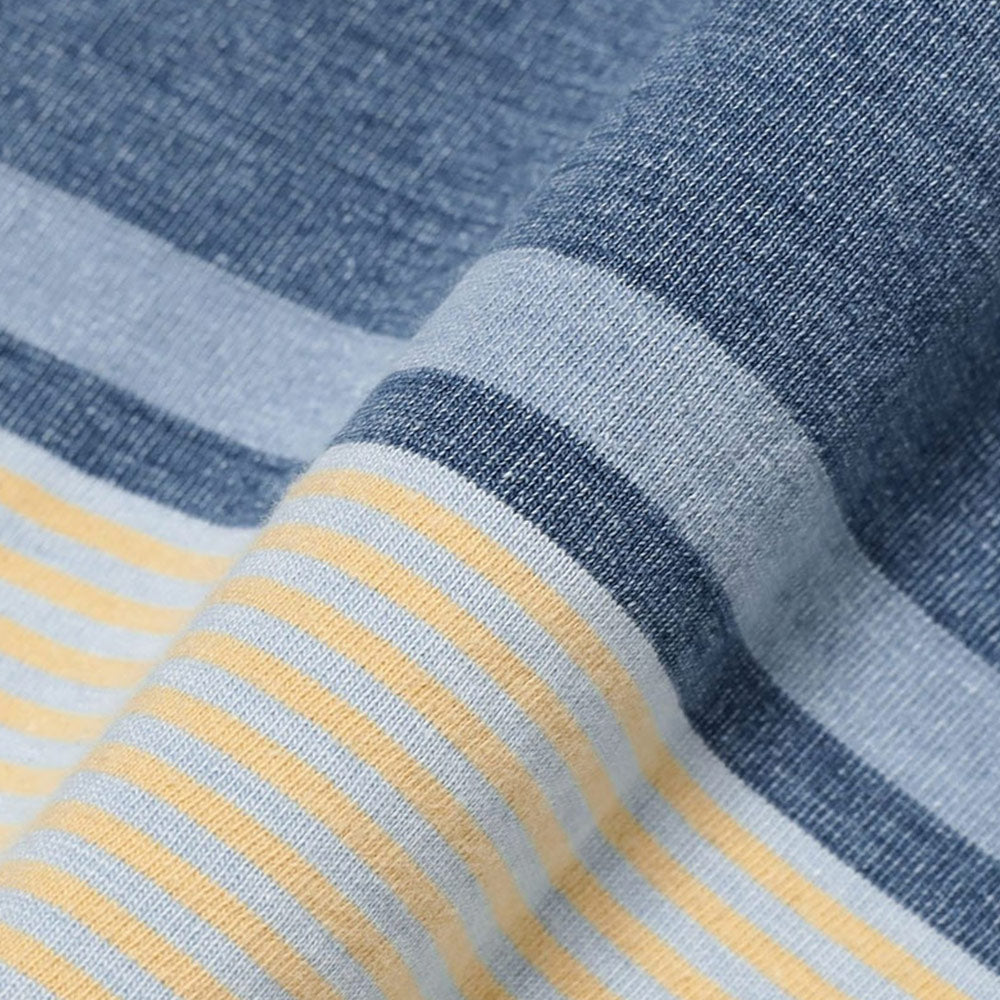 BEAMS PLUS | Pocket Tee Indigo Stripe Sax(Bleach)