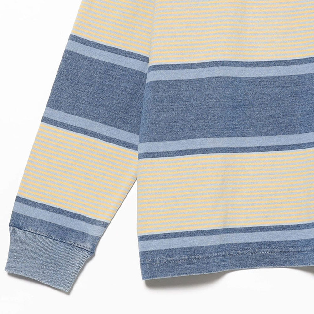 BEAMS PLUS | Pocket Tee Indigo Stripe Sax(Bleach)
