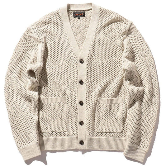 BEAMS PLUS | Cardigan Argyle Mesh Cardigans Beige