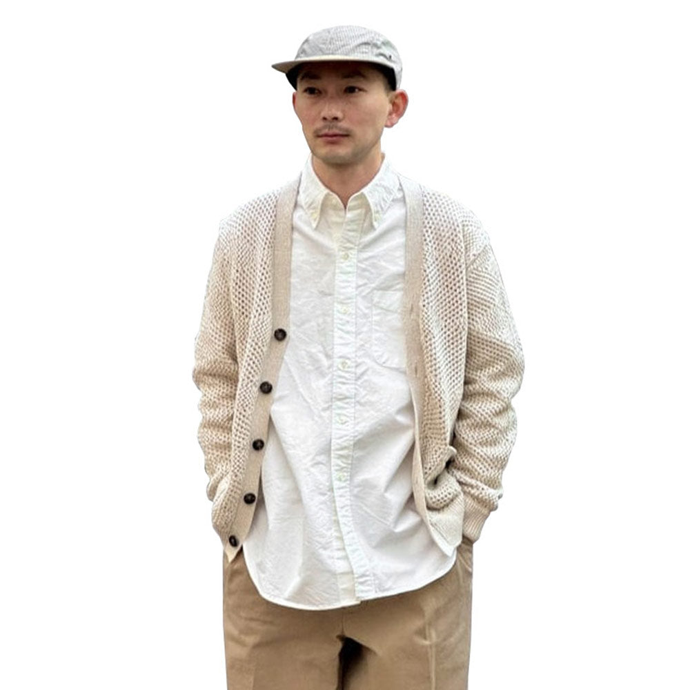 BEAMS PLUS | Cardigan Argyle Mesh Cardigans Beige