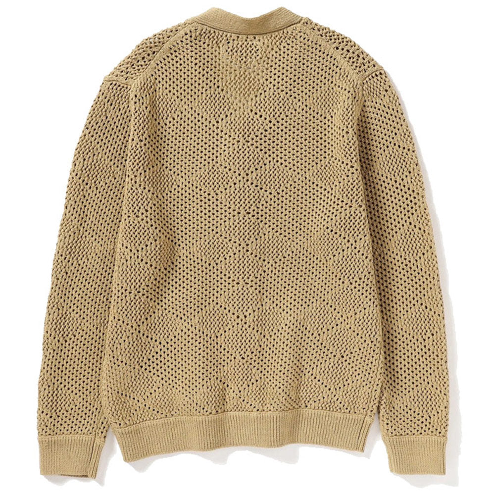 BEAMS PLUS | Cardigan Argyle Mesh Cardigans Khaki