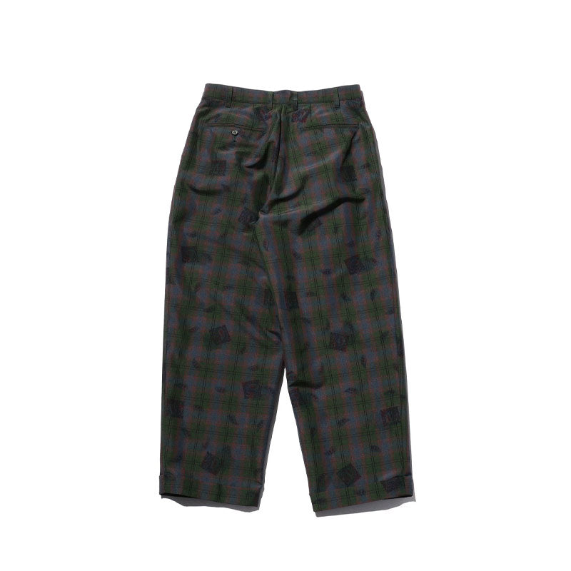 BEAMS PLUS | 2 Pleats Trousers TW Plaid On Print Navy