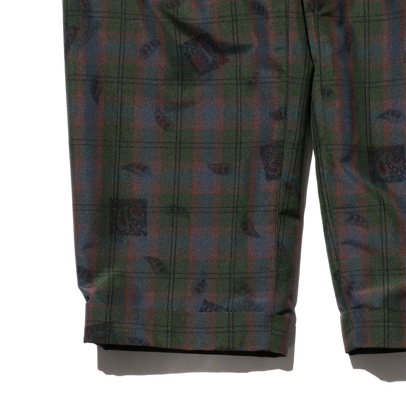 BEAMS PLUS | 2 Pleats Trousers TW Plaid On Print Navy