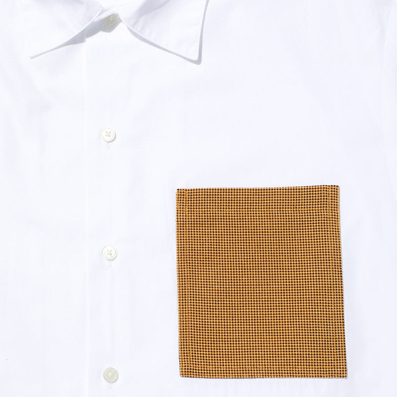 SOPHNET. Kvadrat Pocket Regular Collar Big Shirt White