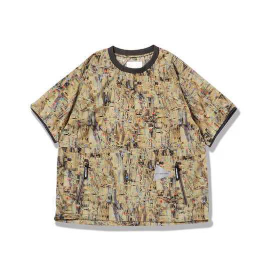 AND WANDER | Pertex Printed Wind Tee Beige