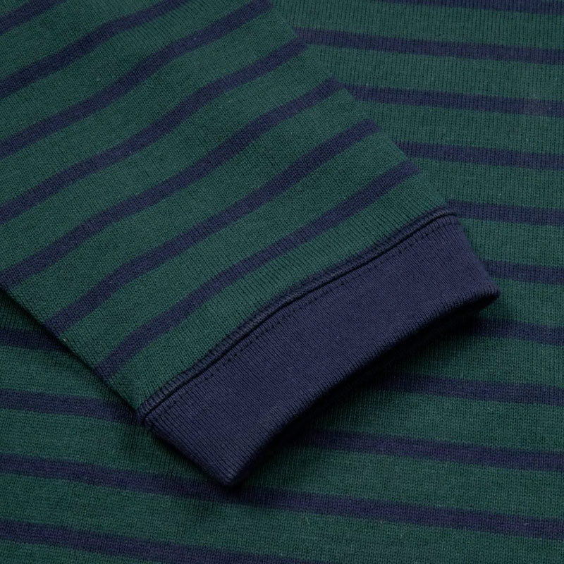 AND WANDER | Stripe Pocket Long Sleeve Tee Green
