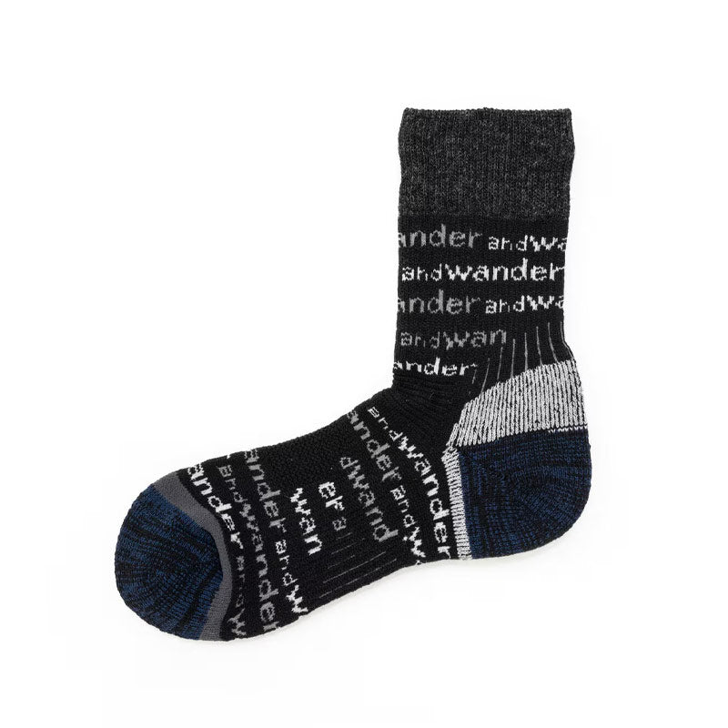 And Wander |  Wool Socks Black